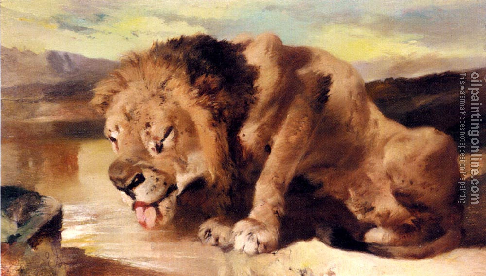 Landseer, Sir Edwin Henry - Lion Drinking At A Stream